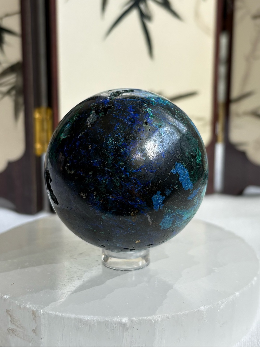 Azurite and malachite sphere - Picture 7 of 7